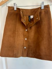 Button Up Suede H Skirt