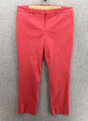 Mario Serrani Italy Women's Pants Solid Pink Size 12 Faux Pockets Ankle