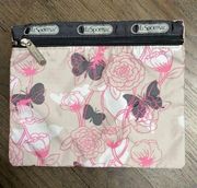 Lesportsac bird Butterfly Floral Zip Cosmetic Bag