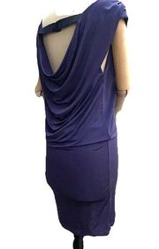 Alice + Olivia slinky drape open back purple dress