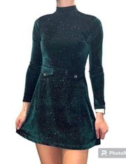 SMAK PARLOUR Green Sparkly Velvet Mock Neck Dress NWT | 4XL |