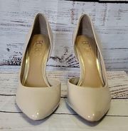 BCBG Paris Jaze Nude Patent Stiletto Pointed Toe D'orsay Women's Pumps Size 9