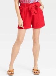 NWT  Rebel Red Front Tie Shorts