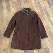 Portrait Faux Fur Brown Coat Size Medium