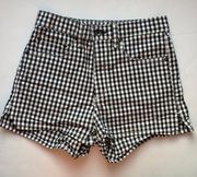 black & white high rise gingham shorts!