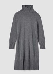 Eileen Fisher Merino Jersey Turtleneck Dress in Regenerative Wool