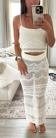 New Abercrombie And Fitch Crochet Skirt And Tank Set