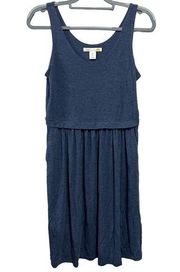 C&C California Navy Blue Scoop Neck Tank Dress Pockets Size Small