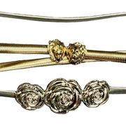 Stretchy Metal Belts with Rose and Lion Head Clasps - Perfect Summer Accessory