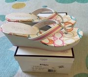 Women's Coach Felicite Signature Thong Wedge Platform Sandal 8.5