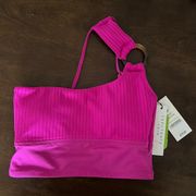 NWT Sanctuary Magenta Ribbed Single Shoulder Ring Loop Bikini Top XS