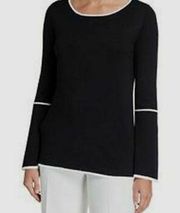 Neiman Marcus Black Long Sleeve Lightweight Sweater Sz M