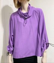 ASOS Purple Lavender Drawcord Cowl Neck Long Sleeve Activewear Top Size 6