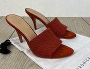 Veronica Beard Carah Woven Strap Peep Toe Sandals 10M Fox (burnt orange) $160