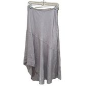 Nic + Zoe linen asymmetrical midi skirt grey Size 6