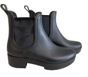 Jeffrey Campbell Women's Cloudy Rain Waterproof Chelsea Boots Black Size 7