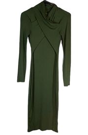 ASOS Olive Green Mock Wrap Style Neck Maxi Dress Women Sz 4