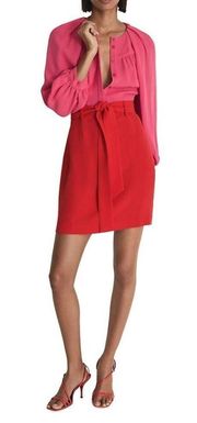 REISS Valentina Color Clash Dress Pink Red Womens Size US 4