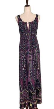 ECI Maxi Column Dress Bright Colorful Paisley Boho Sleeveless