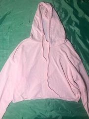 Women’s Light Pink Cropped Hoodie Size L