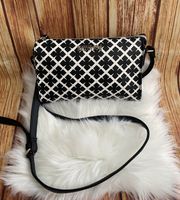 Reaction  Women Small Faux Leather Purse Crossbody Bag Black & White