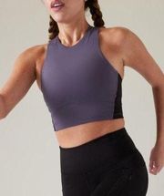 Athleta M Conscious Train Pocket Crop Bra Medium Cup D-DD Purple Black