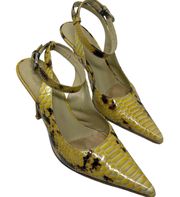 Donald J Pliner Heels Size 6M Yellow Python Made in Italy