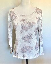 NWOT Bar III Semi-Sheer Floral Hi-Lo Sweater