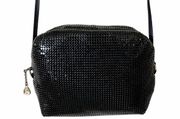 VINTAGE WHITING & DAVIS Evening Mini Mesh Bag Black Crossbody Handbag