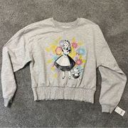 Alice In Wonderland Rabbit Gray Sweatshirt Crewneck Womens