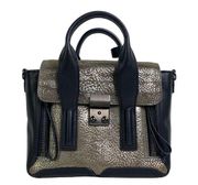 3.1 Phillip Lim Pashli Mini Satchel Crossbody Bag Two Toned Black Silver