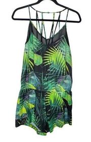 Fabletics Romper Size M Women's Tropical Rainforest Multicolor Strappy Fitness