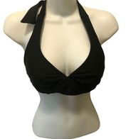 Black Underwire Swim Bikini Halter Top Size 36C/34D/32DD Pool Vacay