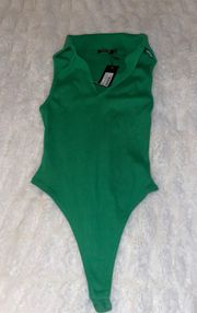 Collared Ribbed Bodysuit