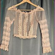 THE CLOTHING COMPANY SMALL PINK LACE BLOUSE