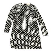 Michael By Michael Kors black and white, abstract, long sleeve, body con dress