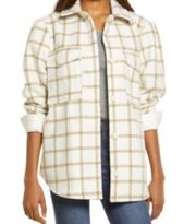 Ivory Carsonpane Plaid Button Down Shacket Jacket NWT.