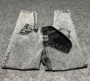 Vtg Guess Jeans Womens 28 Black Acid Wash Button Fly Distressed 80s 90s USA