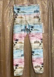 Wildfox pink/blue Hotel Hollywood leggings, M, NWT