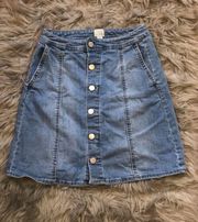 Jean Button Up Skirt
