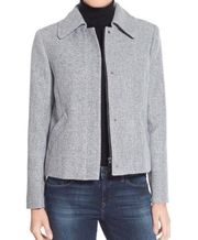 Halogen Bond Crosshatch Pleated Gray Swing Jacket Blazer Size Medium