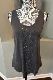Size Small Gray Sleeveless Top With Bling