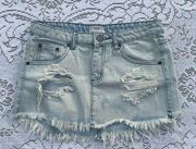 Women’s  light blue jean cut off distress shorts size 4