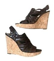 ENZO Angiolini Muffin cork wedge sandals size 8