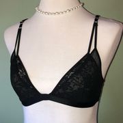 Forever 21 Black sheer bralette size small new strappy bra