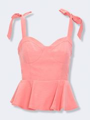 sweetheart peplum tie top