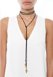 NWT Vanessa Mooney black suede wrap choker