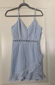 Baby Blue Lace Cut Out Dress