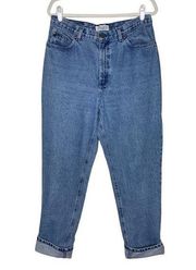 Vintage Jones Wear Sport Denim High Rise Mom Jeans Five Pockets Medium Wash Blue