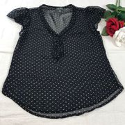 Lily Rose Black and White Polka Dot Blouse XS